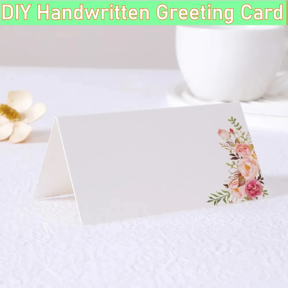 10/25/50pcs DIY Handwritten Wedding Seating Number Table Card Name Place Card Printed Flowers Birthday Party Gifts Greeting Card
