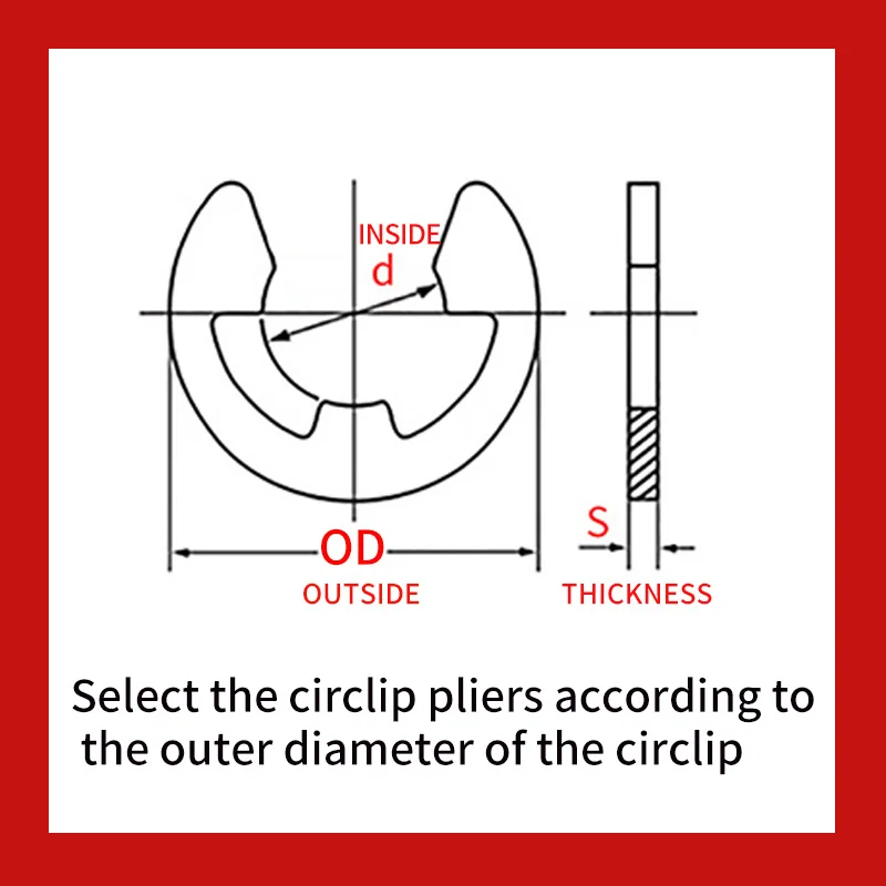E circlip pliers e ring fork washer Assortment KitCirclipsRetaining RingHandToolsCirclipOD3mm/4/5/6/7/8/9/10/11/12/14/16/18 circlip pliers