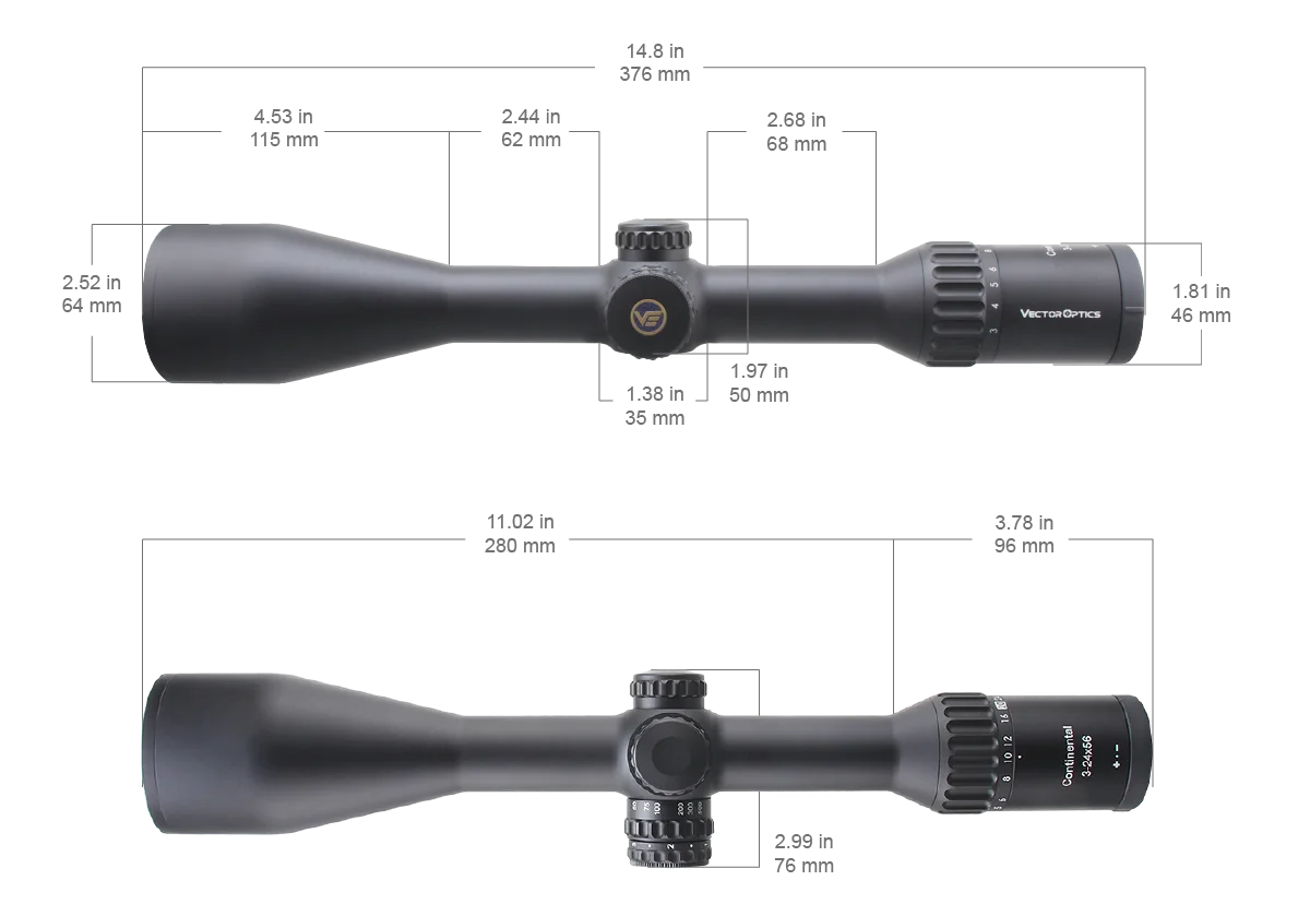 Vector Optics Continental x8 3 24x56 SFP Hunting Scope With ED Glass