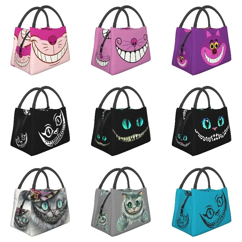 

Cheshires Cat Thermal Insulated Lunch Bags Kawaii Resuable Lunch Container for Outdoor Camping Travel Storage Meal Food Box