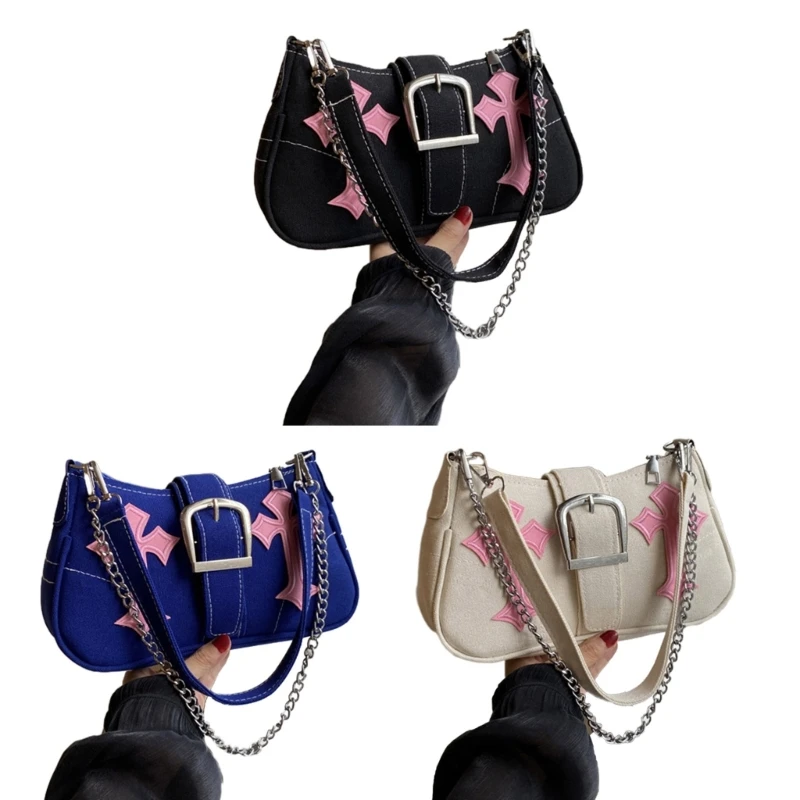 Canvas Crossbody Bags Casual Shoulder Bags Small Square Bag Fashion Armpit Bag E74B