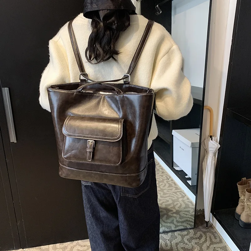 Tote Bag Women's 2024 Fashion Autumn and Winter Backpack High-end Shoulder Bag Large-capacity Commuter Handbag 2