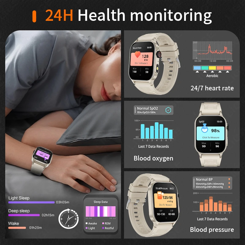2026 Smart Watch for Men Women Answer/Make Call 2.01" HD Fitness Tracker Pedometer Heart Rate Monitor Smartwatch for Android iOS 5