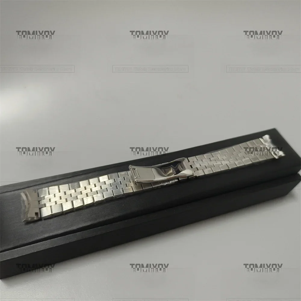 Silver Jubilee 17MM 20MM 21MM Solid Stainless Steel Watch Band Bracelet Curved End