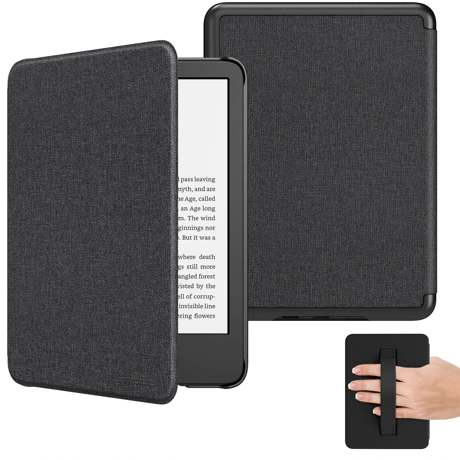 Lightweight Shell Cover with Hand Strap and Auto Wake/Sleep