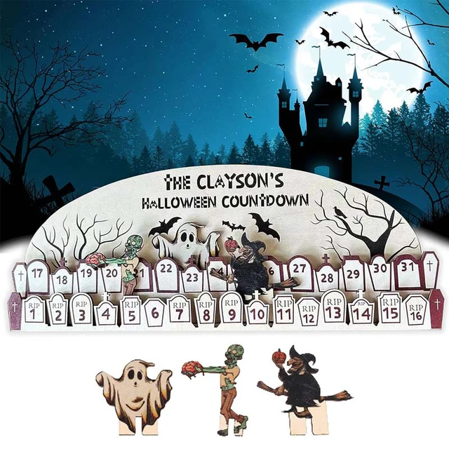 1Pc Halloween Advent Calendar, Halloween Countdown Sign with Detachable  Witch Ghosts Zombies Home Classroom Desktop Decorations - AliExpress