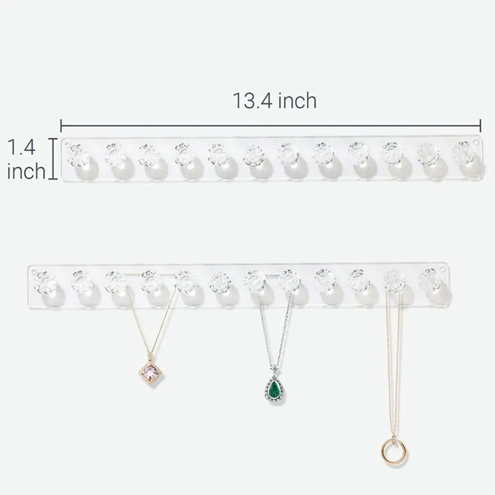 Durable Acrylic Jewelry Holder Transparent Pink Blue Wall-mounted Jewelry Hanger Home Storage Organization 4
