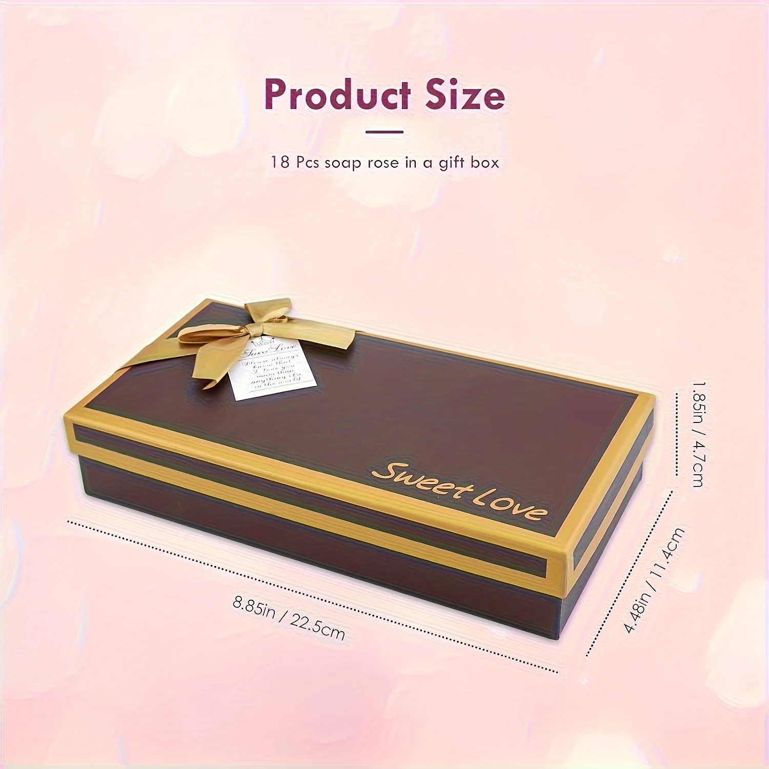18 pieces/box of artificial rose soap flower gift box Wedding birthday holiday gift with hand