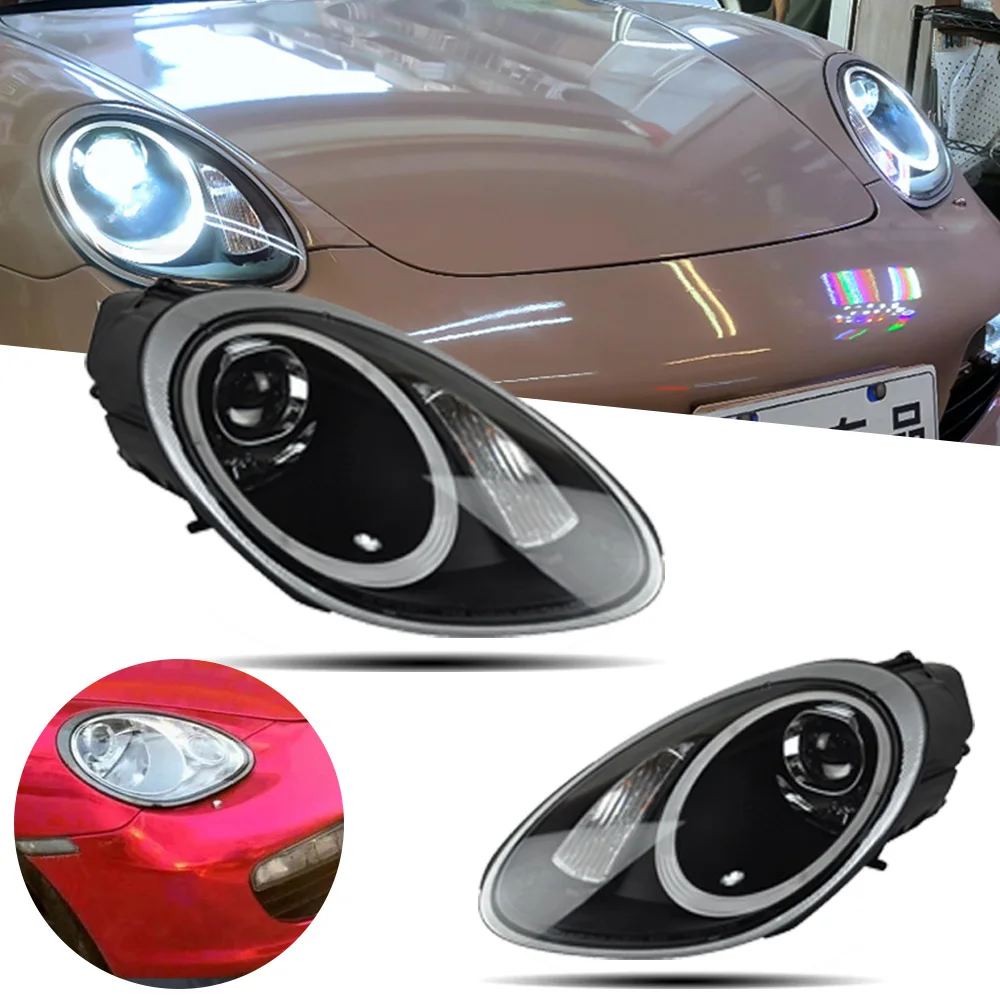 Headlight For Porsche Cayman 987 LED Headlights 2005-2008 Boxter Headlamp  Car Styling DRL Signal Projector Lens Auto Accessories