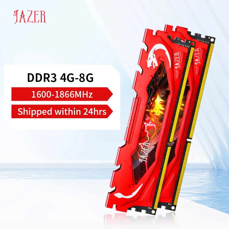 Desktop Ram Memory JAZER Factory Ram 8gb 1600MHz 1866MHz DDR3 Desktop Memory Computer PC3 Memories With Heatsink