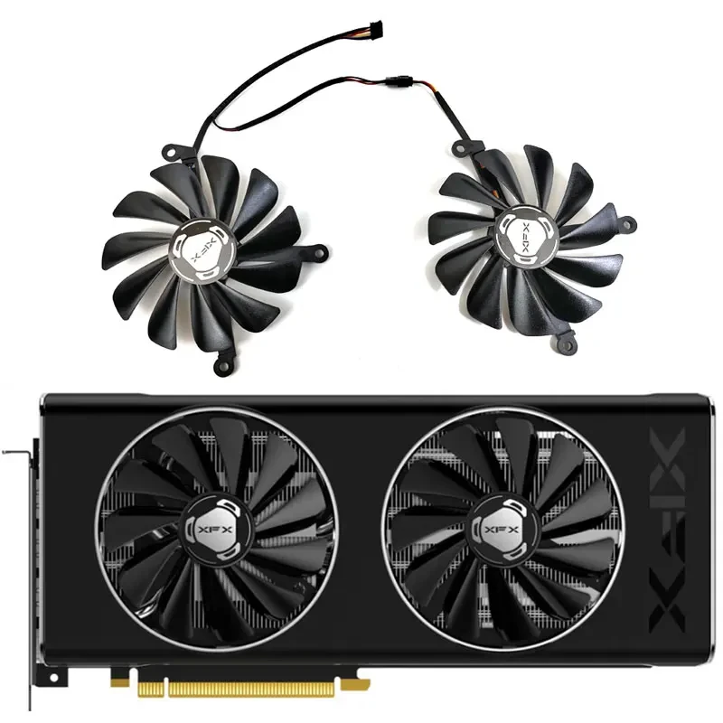 Ventola In Gpu 2Pcs 95Mm Muslimex Rx 5700, Adatta Per Ventola Di Raffreddamento Per Scheda Grafica Xfx Radeon Rx 5700 , Rx 5700Xt Thicc Ii Ultra