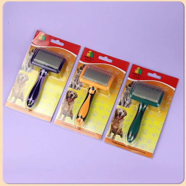 Dog Brush Stainless Steel Dogs Combs Massage Dog Grooming Brush Pet Hair Remover Cleaning Tools Soft Handle Cat Comb Cat Br Comb 4