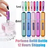 8ml/5ml Perfume Atomizer Portable Liquid Container For Cosmetics Traveling Mini Aluminum Spray Alcochol Empty Refillable Bottle 1