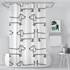 Dachshund Black White Bathroom Shower Curtains Dog Waterproof Partition Curtain Designed Home Decor Accessories 1