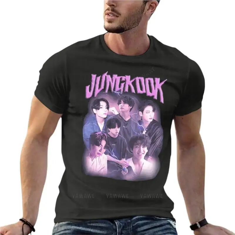 

Vintage Jeon Jungkook Oversized Tshirt Fashion Mens Clothes Cotton Streetwear Plus Size Top Tee