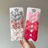 6Pcs Ribbon Bows Hairpin Girl Sweet Solid Design Hairpin Color Block Delicate Hairgripe Barrettes Kawaii Child Accessories 5