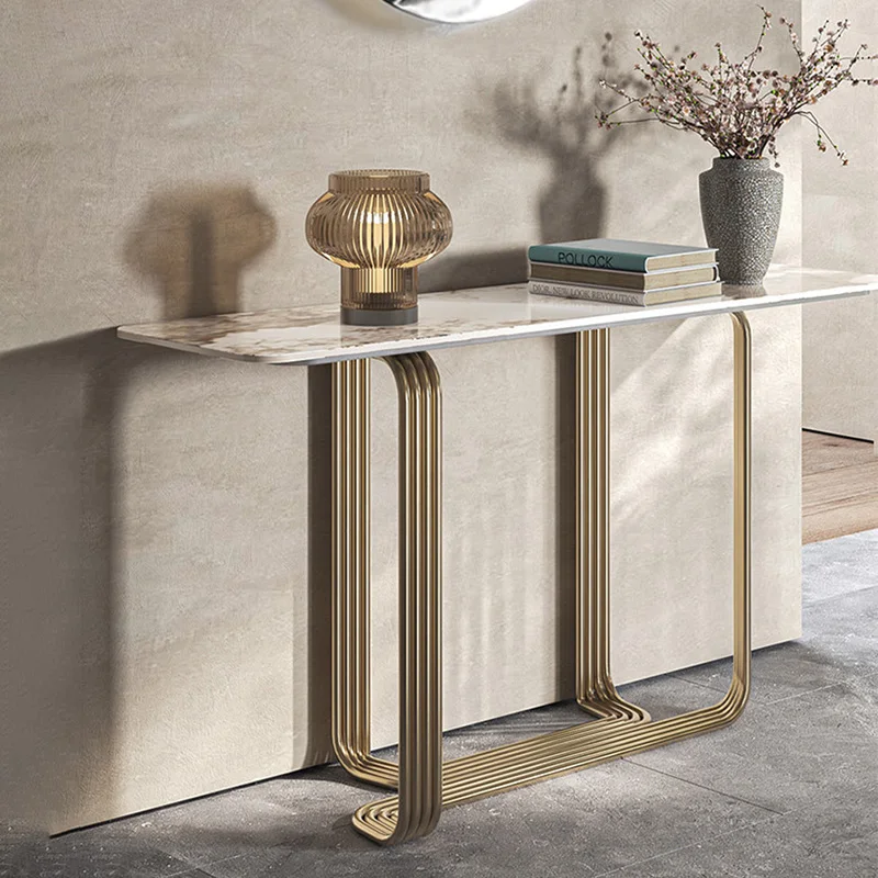 Tavoli Console Unici ed Eleganti, Minimalisti in Stile Italiano, Classici con Piano in Marmo, Mobili Console in Stile Nordico - immagine 6