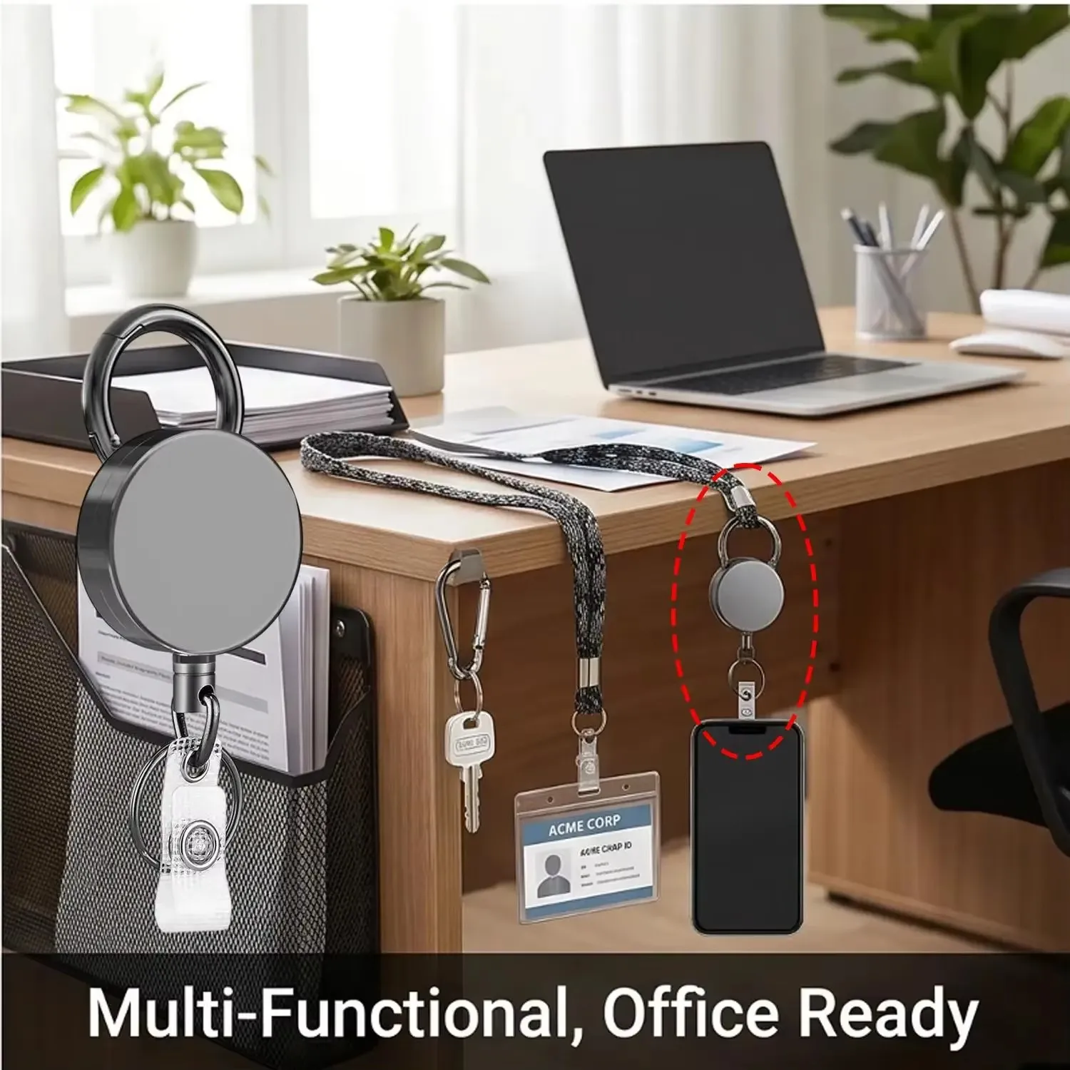 Retractable Phone Security Lanyard with Belt Clip