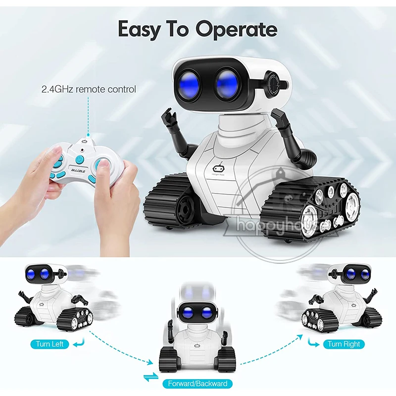 Robot Toys Rechargeable RC Robot for Boys Girls Remote Control Toy with  Music LED Eyes Dance Move Gift for Children Age 3 Year