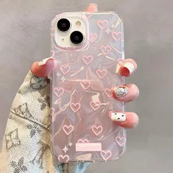 Cover per telefono a catena a perle a forma di cuore - Custodia protettiva elegante con design alla moda