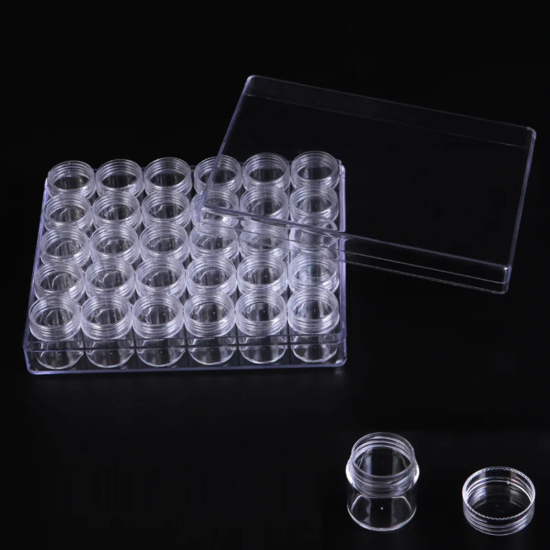 30pcs Clear Plastic Bottle Set Individual fit DIY Handmade Manicure Jewelry Making Findings Storage Case Organise Packing