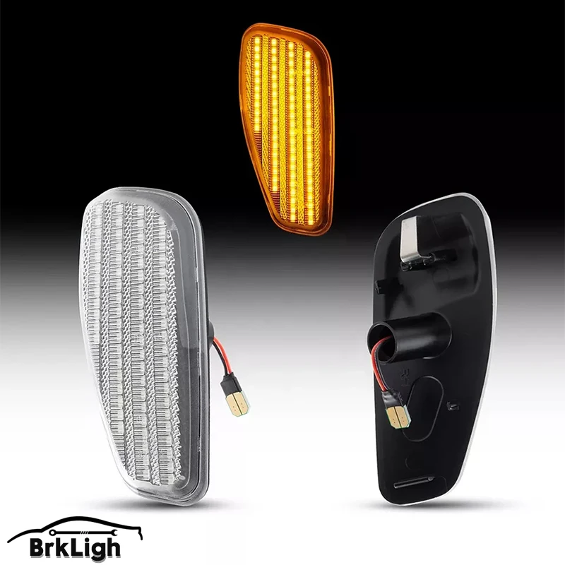 

2pc Clear Lens Led Front Side Marker Light For Jeep Renegade BU 2014-2021 Full Led Turn Signal Lamps Amber Color OEM: 68256049AA