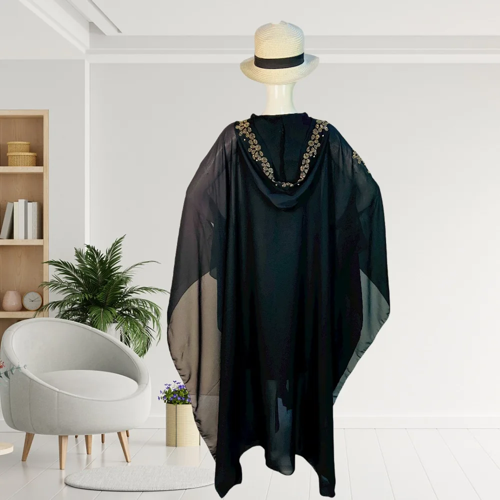 2023 Muslim Fashion Dresses Abaya for Women Dubai Luxury Black