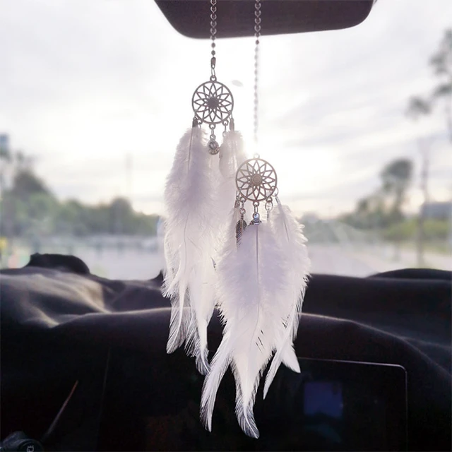 Dream Catcher Auto Hängen Ornamente Feder Auto Spiegel Anhänger Auto  Zubehör Für Mädchen Hause Auto Innen Decor Auto Anhänger - AliExpress