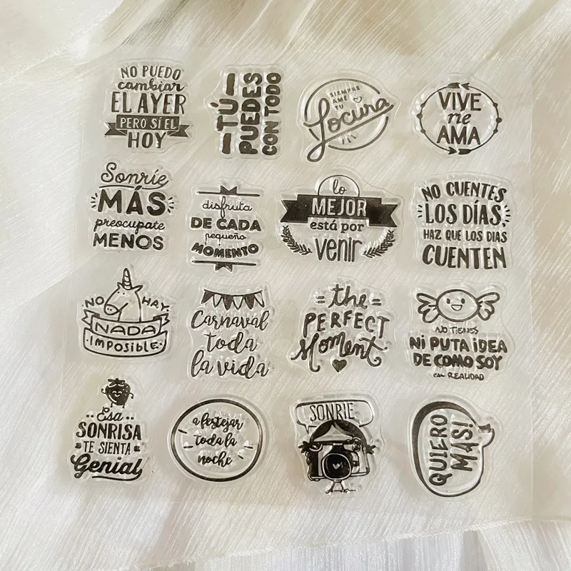 Spanish Word Phrase Clear Stamp for Scrapbooking Photo Album Decoration