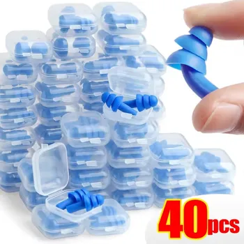 25/1Pair Ear Plugs Sleeping Noise Cancelling Reusable Silicone Sound Block Earplugs Summer Waterproof Swimming Ear Plug With Box 1
