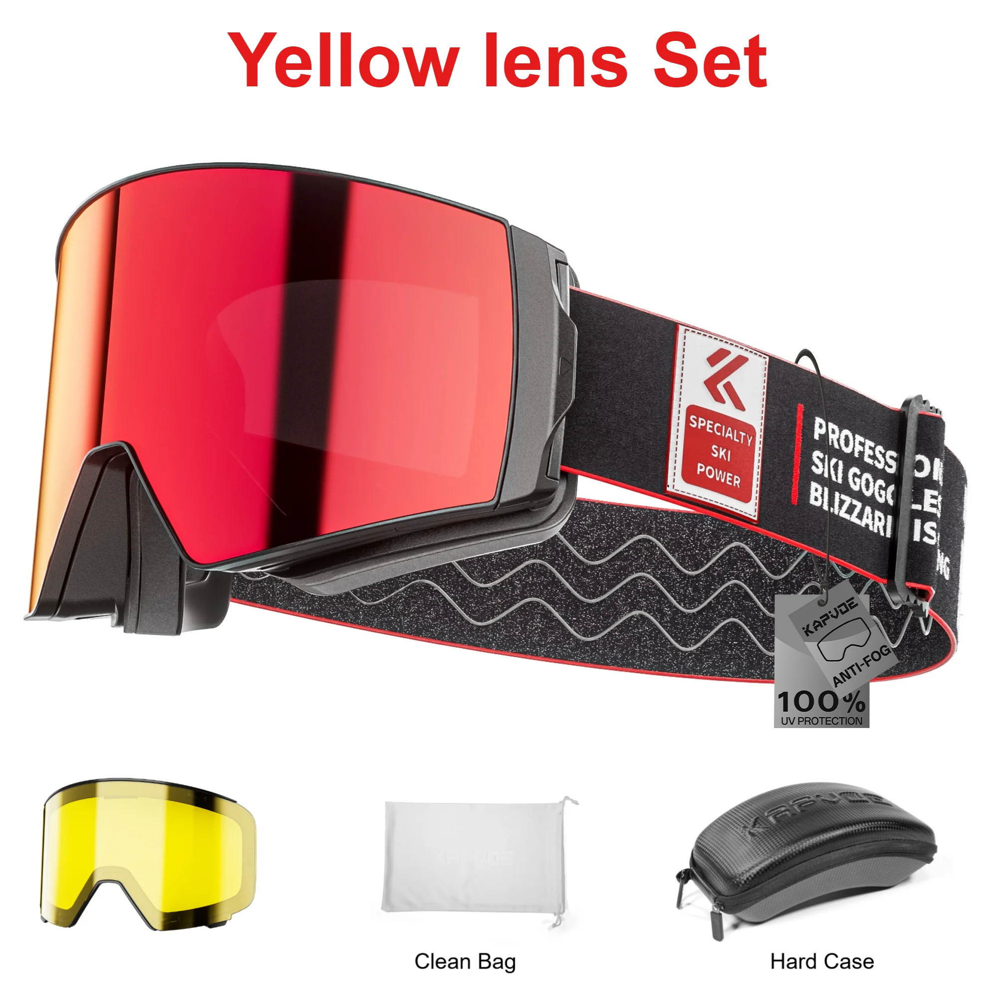 Kapvoe Snow Goggles Men Snowboarding Skiing Mask Photochromic Ski Goggles Anti-Fog UV400 Snowmobile Glasses Motorcycle Cycling