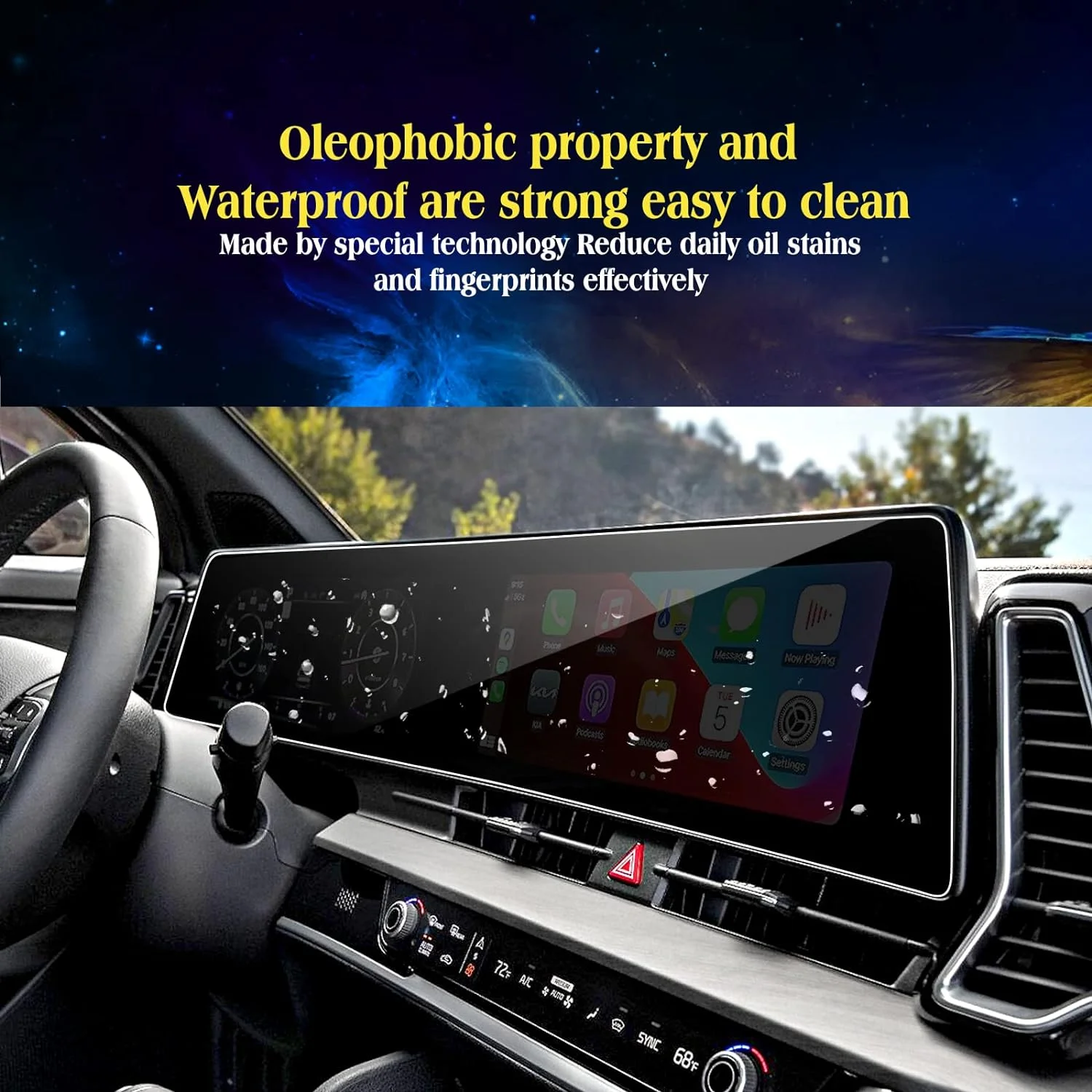 2022 2023 KIA EV6 NQ5 유리 HD 터치 스크린 보호기 미디어 디스플레이 필름 커버 2pcs 세트 Fit SPORTAGE NQ5 에어 콘솔 필름