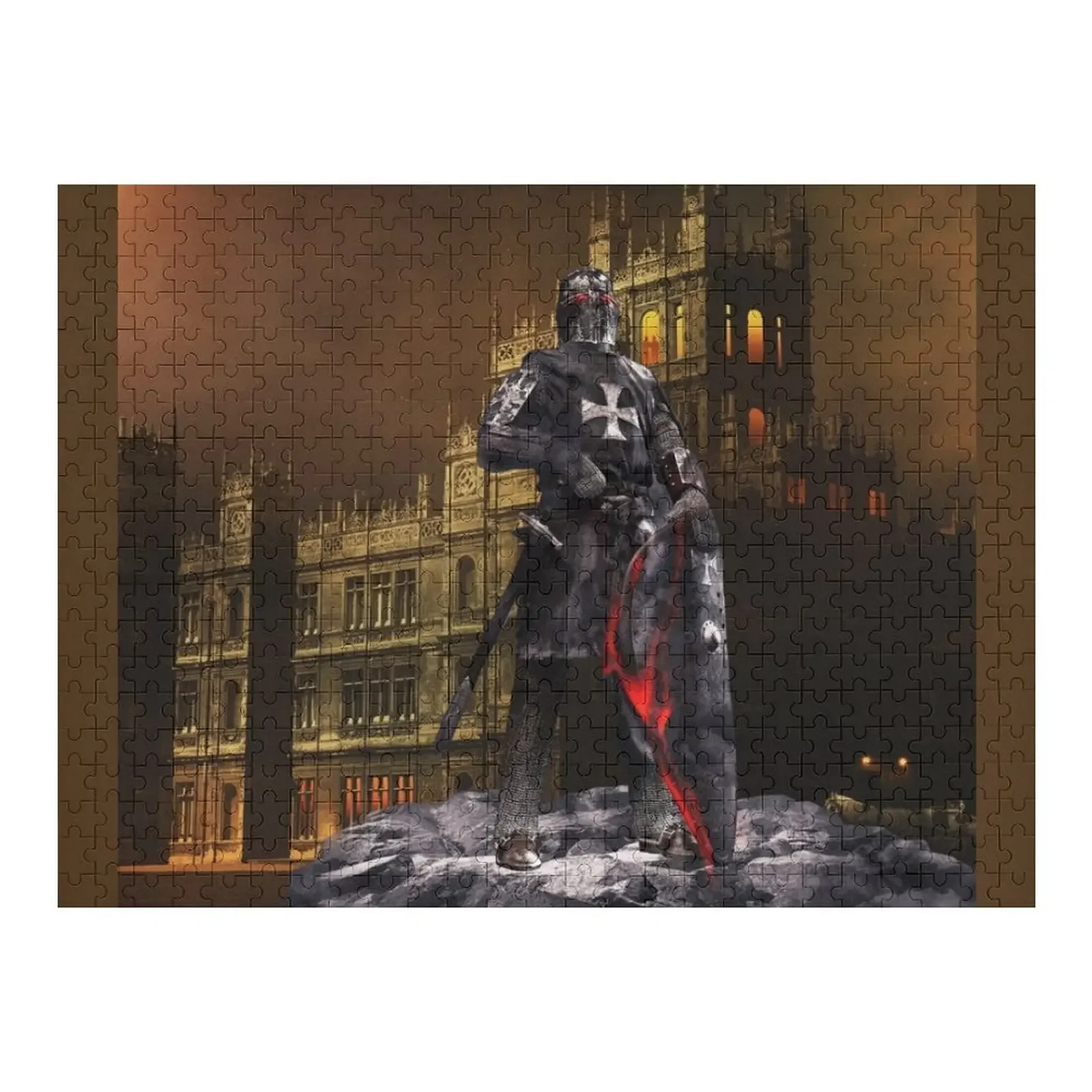 KNIGHT GUARDING THE REALM Jigsaw Puzzle Custom Name Wood Photo Custom Wooden Decor Paintings Puzzle