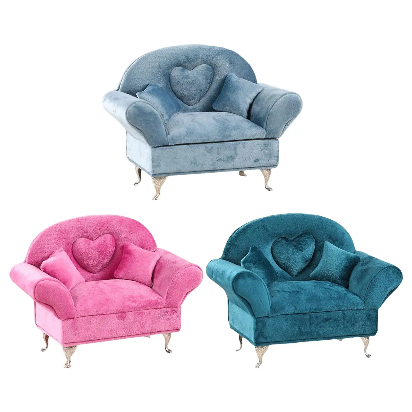 

Sofa Couch Jewelry Box Women Jewelry Case 1/6 Scale Dolls Accessories for Dresser Decoration