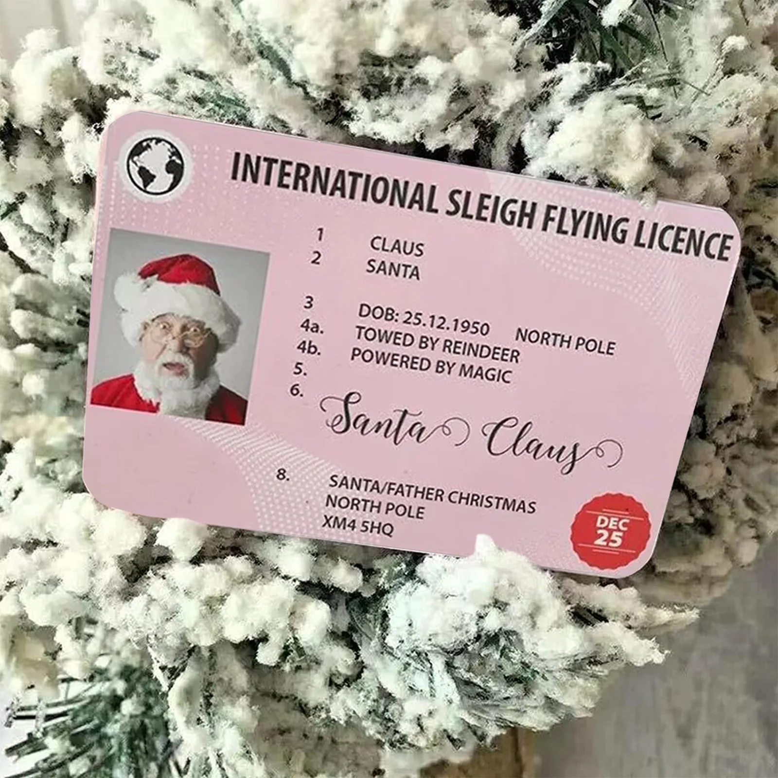 Faux permis de vol Anta Claus, planificateur de conduite du Père Noël,  cadeau de Noël, carte de voeux, veille de Noël, traîneau volant,  planificateur d'équitation - AliExpress, image size:1600x1600