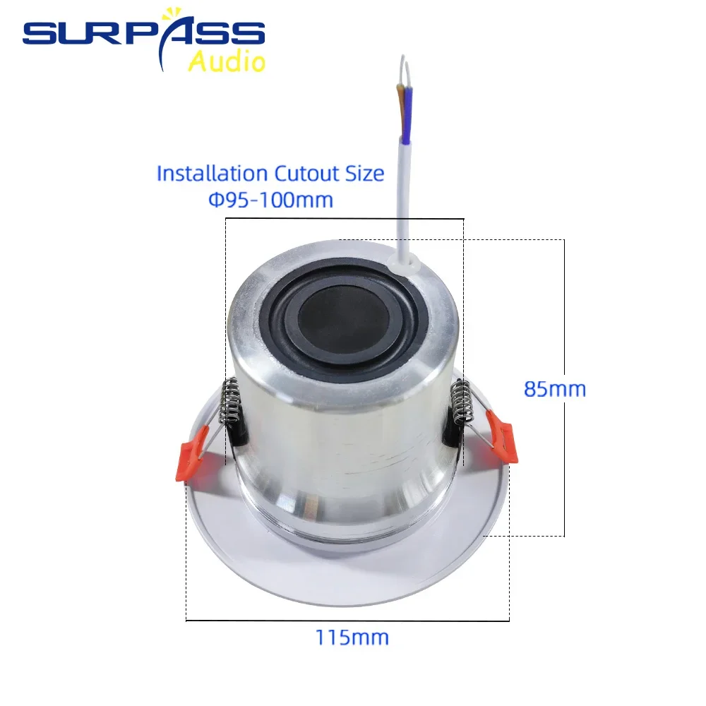 3-Inch 8-Ohm 10W Bathroom Ceiling Speakers Passive Speaker Moisture-Proof Aluminum Sound Quality Background Music Audio System wall ceiling speaker