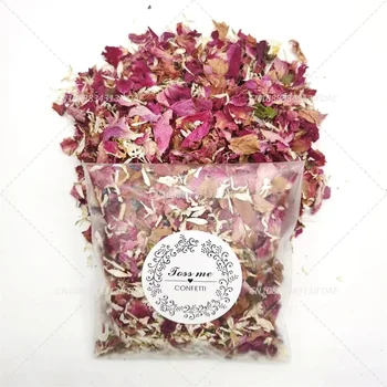 3/5/10Packs Party Confetti Natural Dried Petals, Biodegradable Confetti Real Rose Petals for Wedding and Party Decoration