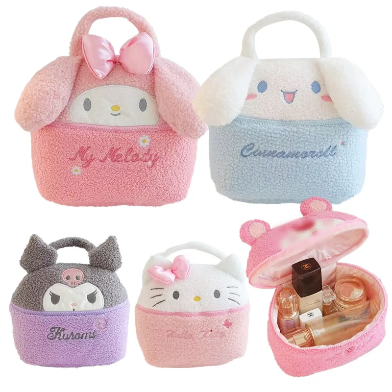 Sanrio Kawaii Kuromi My Melody Cinnamoroll New Cartoon Transparent  Waterproof Handheld Washing Bag Cosmetic Bag Handbag Gift