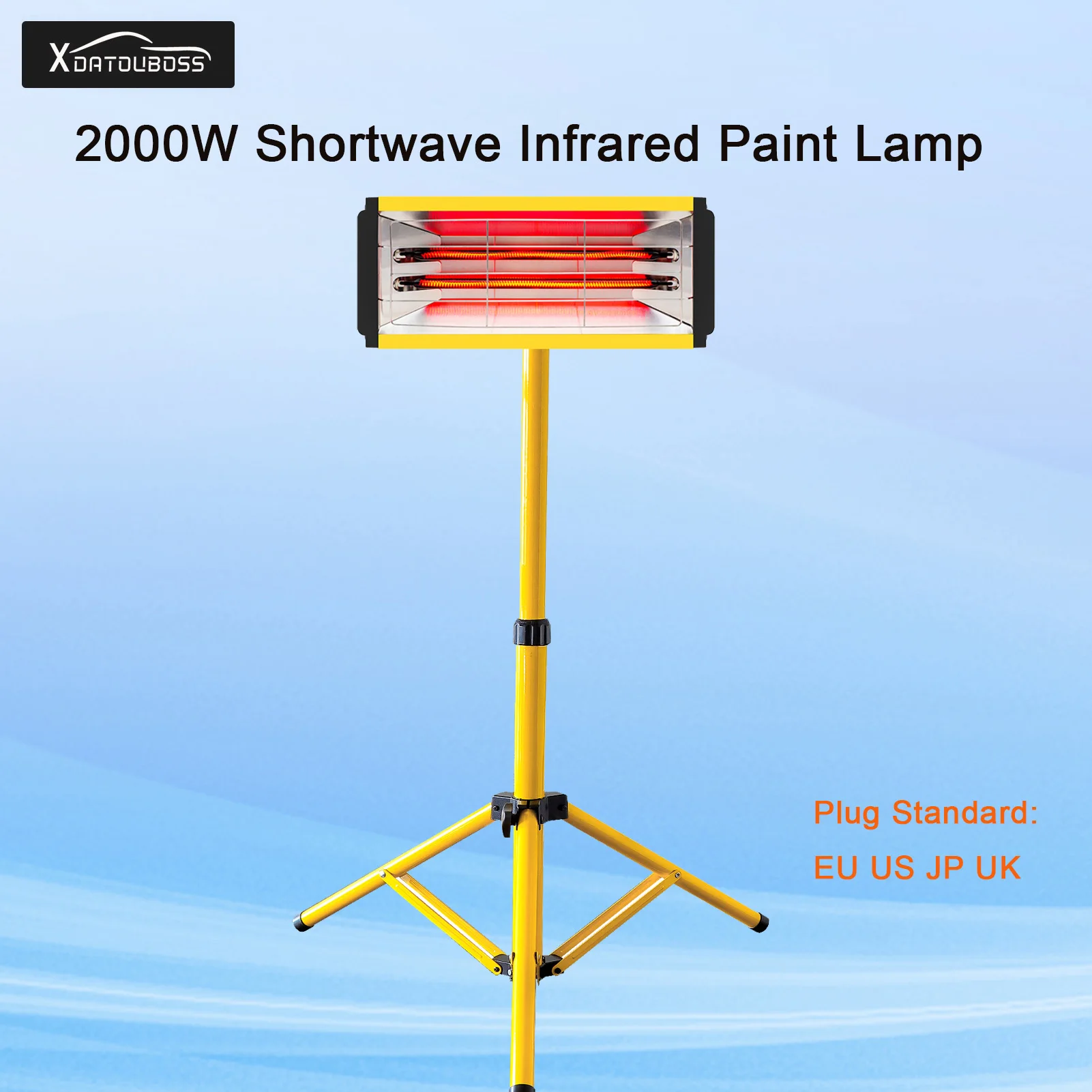 

Инфракрасная лампа DATOU 2000 Вт для отверждения краски, лампа для коротковолнового нагрева краски с подъемным кронштейном, инфракрасная сушка, фотолампа для кузова автомобиля