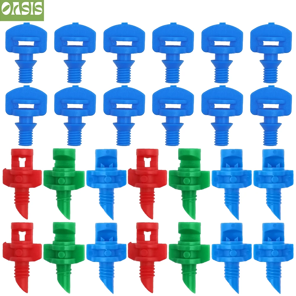 100PCS 90-360&deg; Male Barbed Thread Refraction Micro Nozzles Garden Greenhouse Drip Irrigation Sprinkler Atomized Sprayer Watering