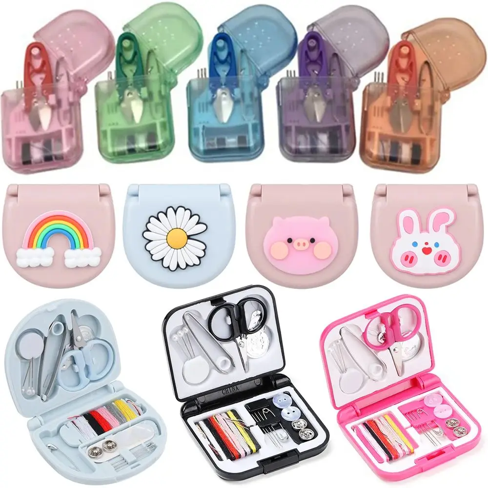 1 Set Buttons Pins Storage Boxes Sewing Box Household Portable Travel Mini Sewing  Kit Scissor Thimble Needle Threads Box Set - AliExpress