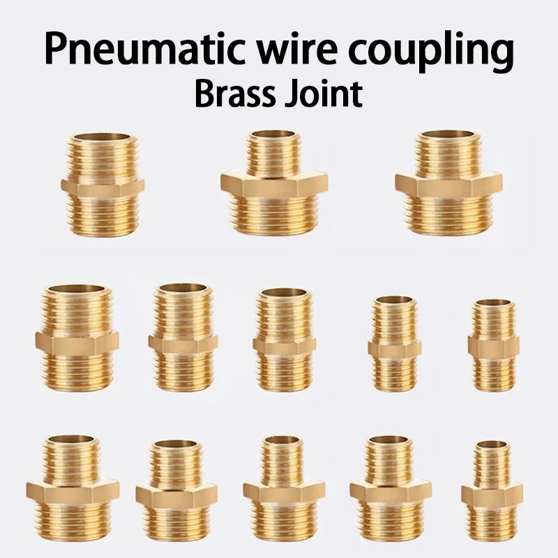Tubo de Latão Hex Nipple Fitting Rosca Macho Acoplador Adaptador Rápido Conector para Água Óleo Gás 1