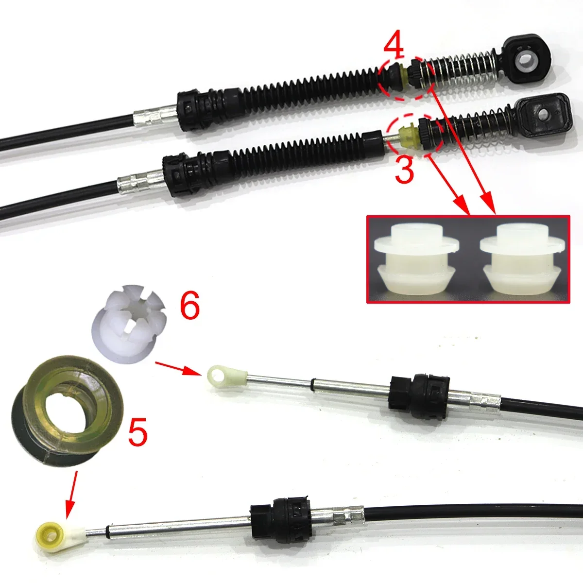Manual Gear Shift Selector Lever Linkage Cable Bowden Bushing Sleeve Gaiter Repair For VW Golf MK5 Touran Tiguan Scirocco Polo