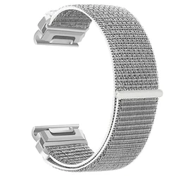 Durable Nylon Textile Watch Strap with Quickfit Clasp, Available in 22mm and 26mm Sizes - QuickFit 26mm (White Gray)