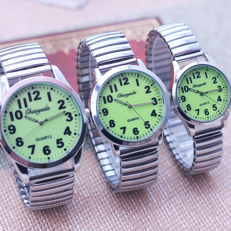 CYD Woman Man Couple Lovers Fuminous Face Digital Quality Watches Elastic Strap Stainless Steel Luminous Hands Electronic Watch 2
