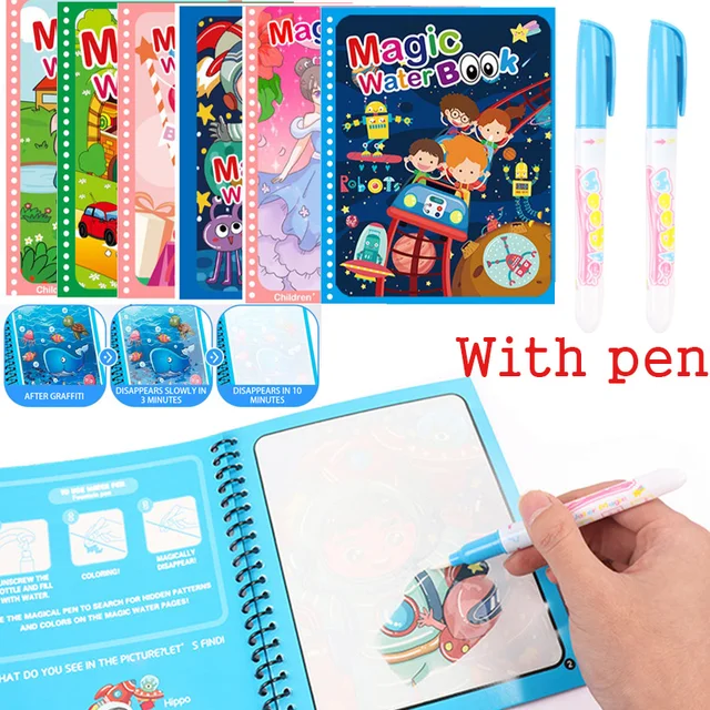 Magical Book Water Drawing Montessori Toys Reusable Coloring Book Magic Water Drawing Book Sensory Early Education Toys for kids 1