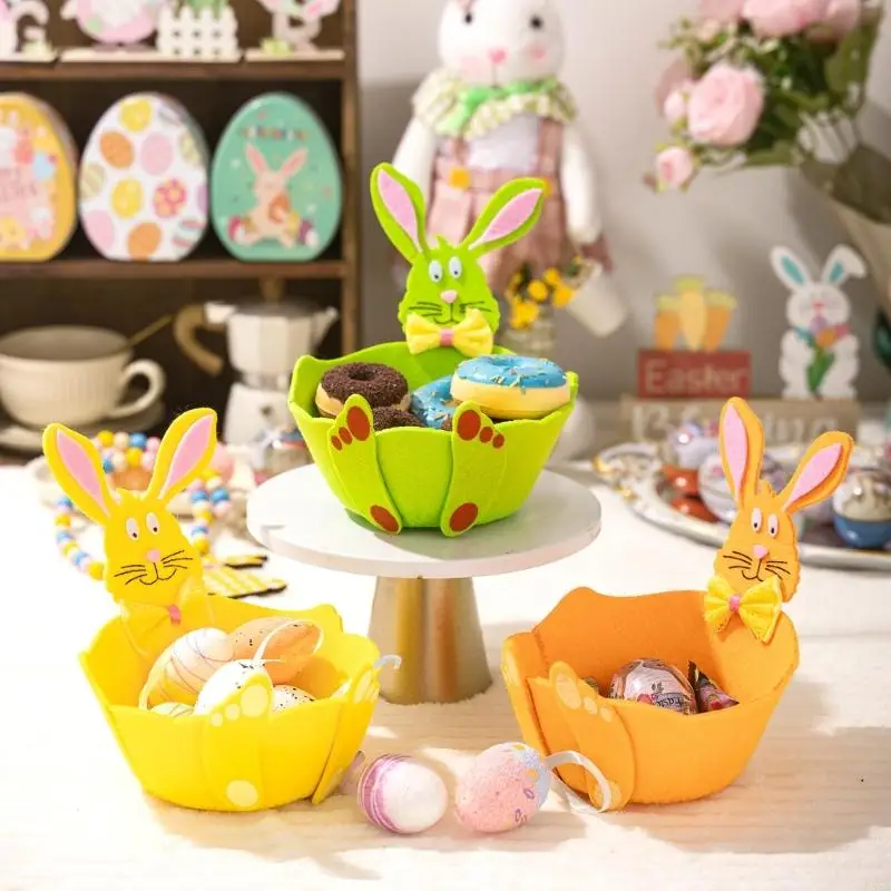 Creative Easter Display Bowls 16*7.5cm Lovely Rabbit Shaped Snacks Storage Tray for Festival Parties Tabletop Decoration 5