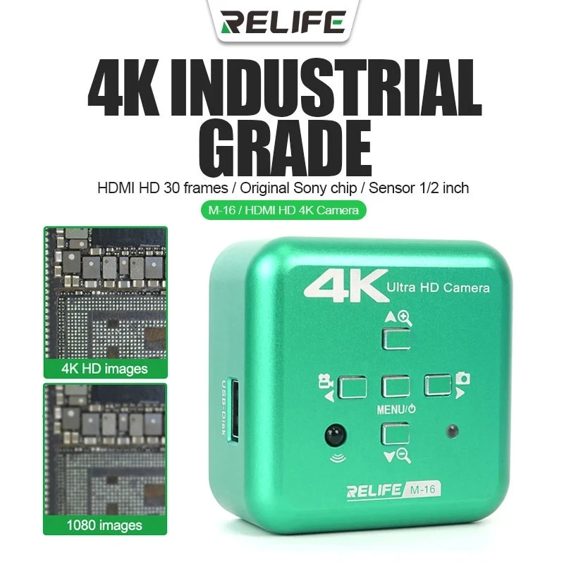 

RELIFE M-16 Microscope Digital Camera HDMI HD 4K Grade For Mobile Phone Repair Industrial Grade Electronic Microscope Camera