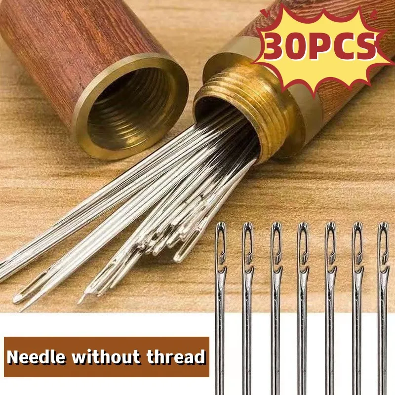 30PCS Side Hole Blind Sewing Needles Stainless Steel Elderly Self