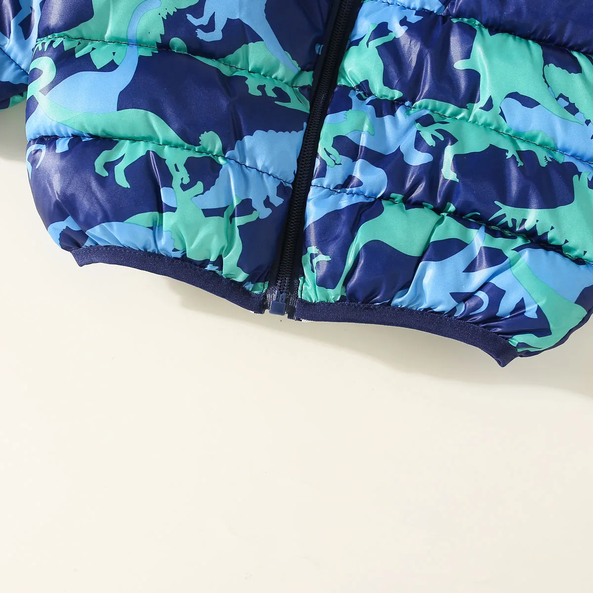 Toddler Boy Dinosaur Pattern Hooded Cotton-padded Jacket